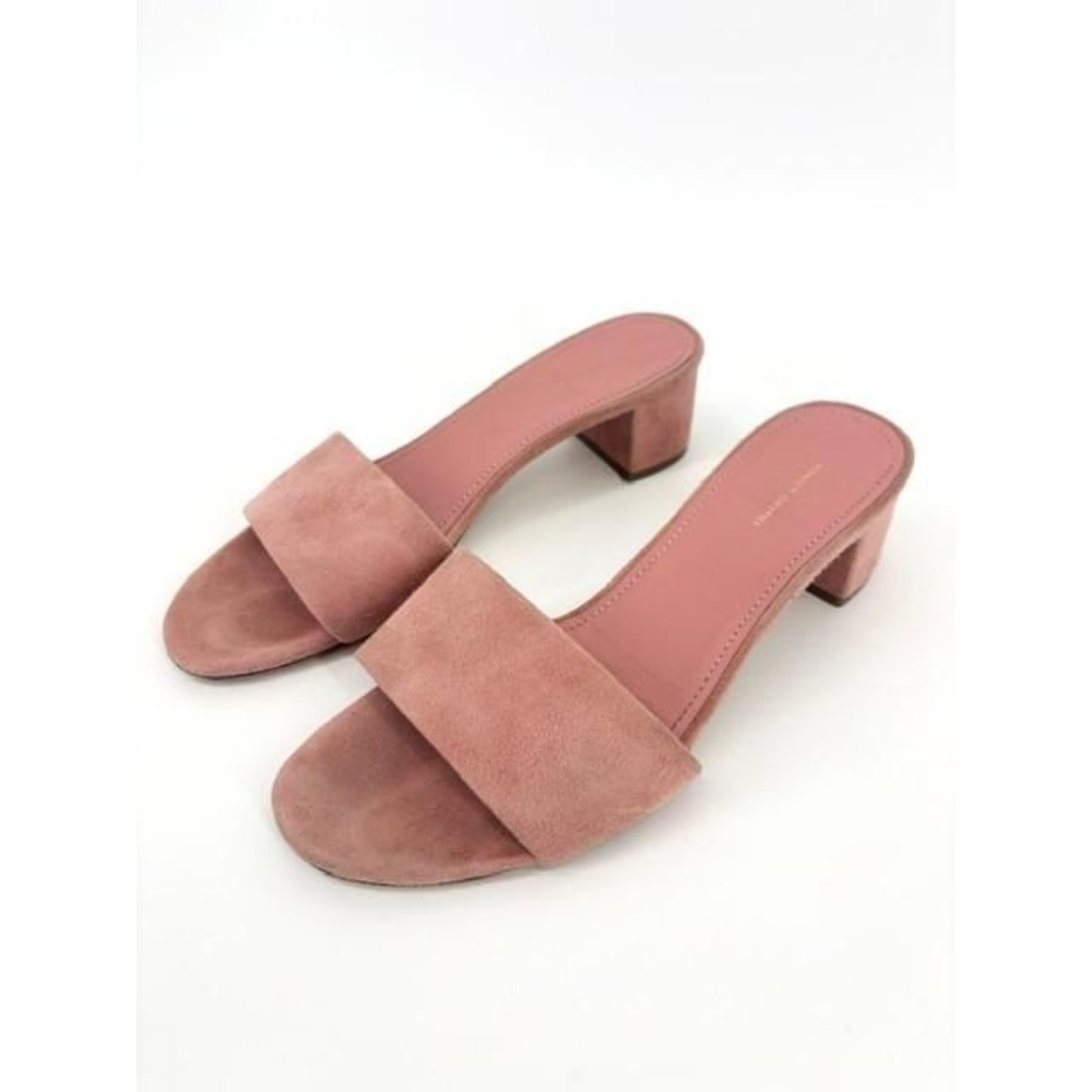 Mansur Gavriel Suede Single Strap Heel Blush Pink Minimalist Quiet Luxury 6.5